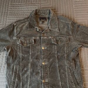 Jachs NY Men's Grey Corduroy Trucker Jacket